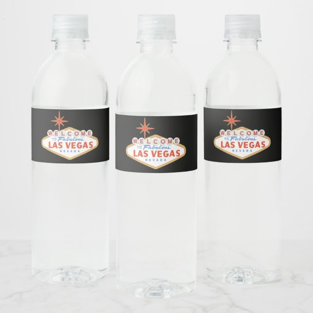 Étiquette Pour Bouteilles D'eau Logo personnalisé des signes de Las Vegas (Bouteilles)