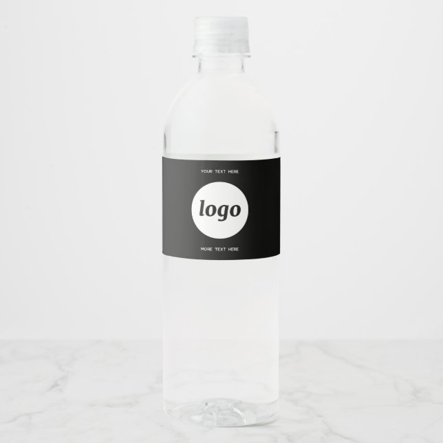 Étiquette Pour Bouteilles D'eau Logo Simple Avec Texte Professionnel Promotionnel (Devant)