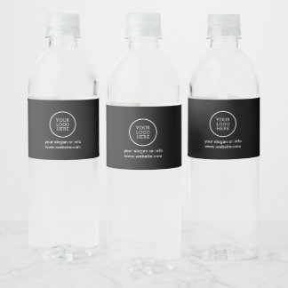 Étiquette Pour Bouteilles D'eau Logo simple minimaliste de l'entreprise rose