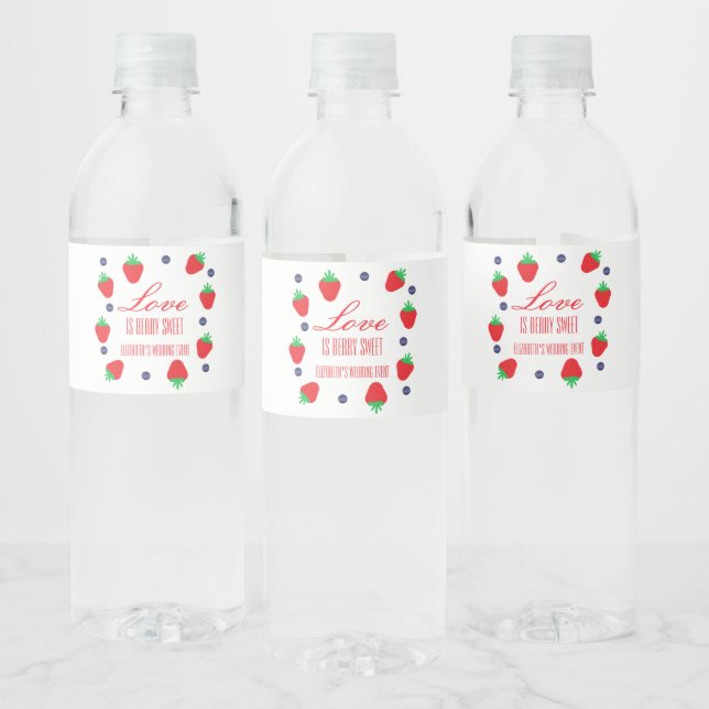 Étiquette Pour Bouteilles D'eau Love Is Berry Sweet Fruit Mariage (Bouteilles)