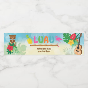 Étiquette Pour Bouteilles D'eau Luau Thème Tropical