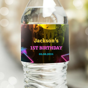 Étiquette Pour Bouteilles D'eau Lumières de Neon lumineux Merci fête d'anniversair