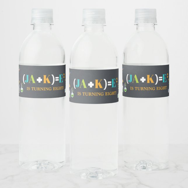Étiquette Pour Bouteilles D'eau Mad Science Anniversaire Fête Garçon Favoriser (Bouteilles)