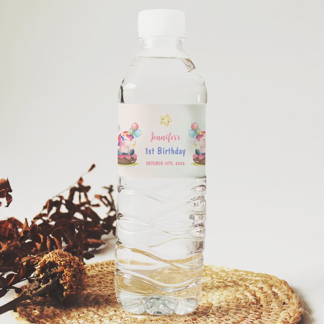 Étiquette Pour Bouteilles D'eau Magique Unicorn Rainbow Anniversaire Party (Créateur téléchargé)