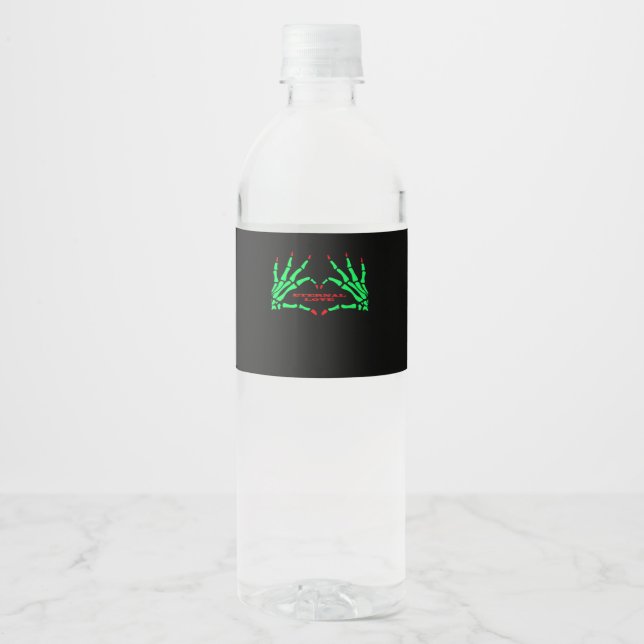 Étiquette Pour Bouteilles D'eau Mains de squelette - Drôle Halloween (Devant)