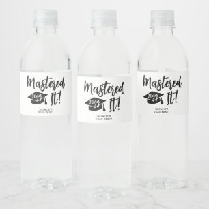 Étiquette Pour Bouteilles D'eau Maîtrise personnalisée Diplôme La maîtrise