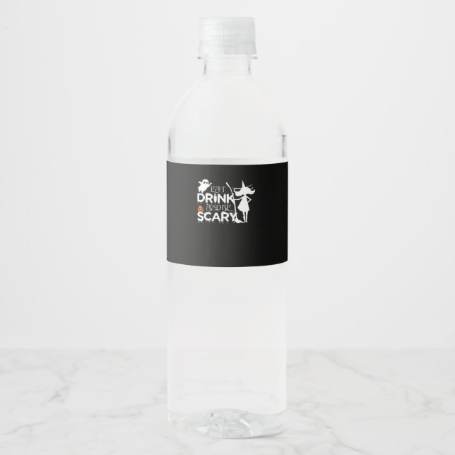 Étiquette Pour Bouteilles D'eau Mangez Boire Et Soyez Drôle Effrayant (Devant)