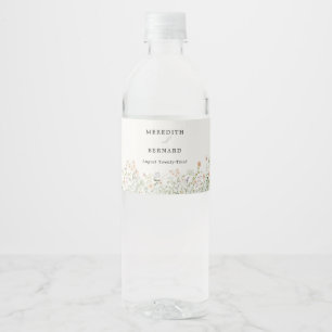 Étiquette Pour Bouteilles D'eau Mariage aux fleurs sauvages rustiques vintage