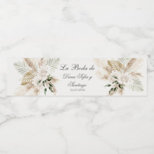 Étiquette Pour Bouteilles D'eau Mariage Boho espagnol