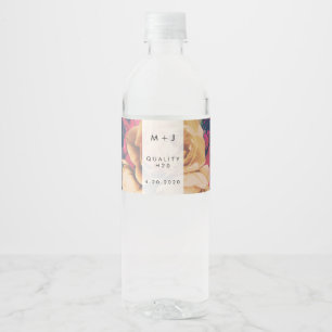 Étiquette Pour Bouteilles D'eau Mariage Boho Vintage Rose antique