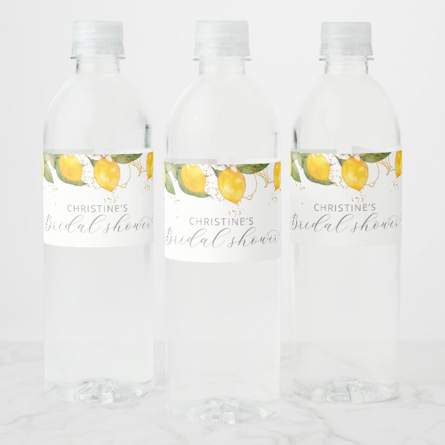 Étiquette Pour Bouteilles D'eau Mariage Citron d'été Shower (Bouteilles)