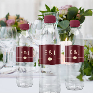 Étiquette Pour Bouteilles D'eau Mariage d'automne en Bourgogne