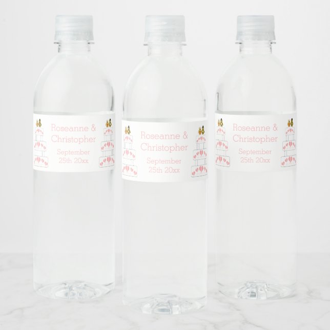 Étiquette Pour Bouteilles D'eau Mariage de conception de gâteau mariage (Bouteilles)