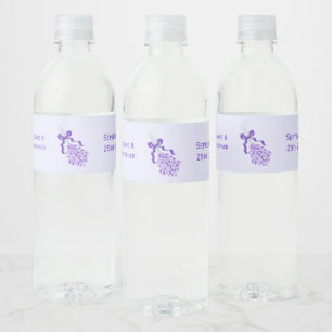 Étiquette Pour Bouteilles D'eau Mariage de conception de Lavande