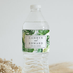 Étiquette Pour Bouteilles D'eau Mariage de palmier sauvage