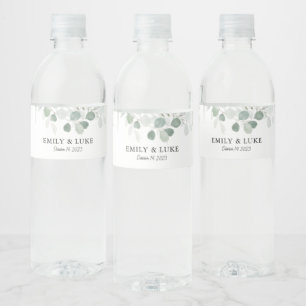 Étiquette Pour Bouteilles D'eau Mariage de verdure personnalisé