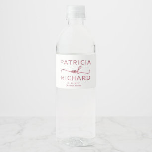 Étiquette Pour Bouteilles D'eau Mariage Élégant Minimaliste 