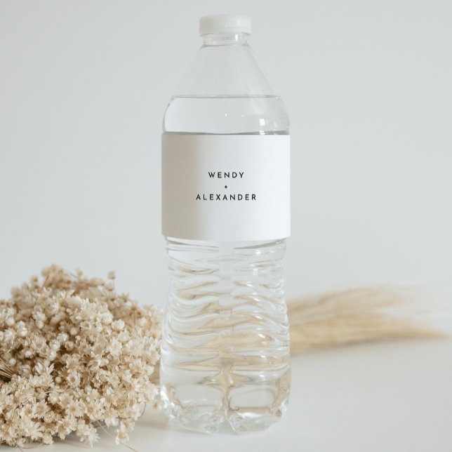 Étiquette Pour Bouteilles D'eau Mariage en gras moderne blanc (Créateur téléchargé)