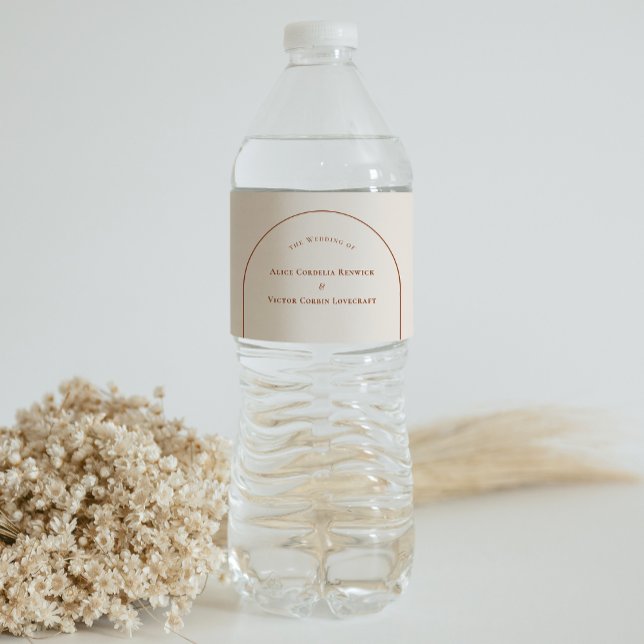 Étiquette Pour Bouteilles D'eau Mariage en ivoire Boho Arch (Créateur téléchargé)