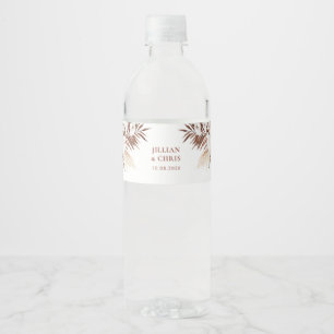 Étiquette Pour Bouteilles D'eau mariage en terre cuite boho pampas