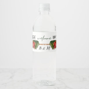 Étiquette Pour Bouteilles D'eau Mariage floral luxuriant de la brise tropicale