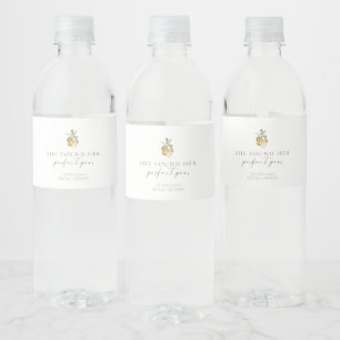 Étiquette Pour Bouteilles D'eau Mariage floral parfait de poire