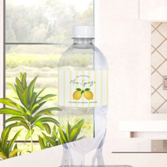 Étiquette Pour Bouteilles D'eau Mariage Lemon Main Squeeze (Créateur téléchargé)