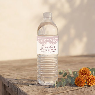 Étiquette Pour Bouteilles D'eau Mariage mexicain Dusty Rose Viva la Novia