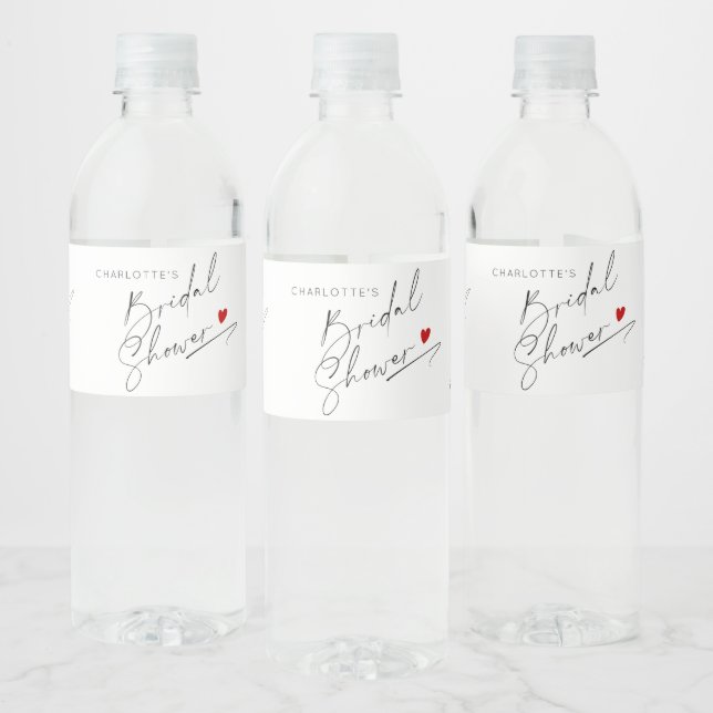 Étiquette Pour Bouteilles D'eau Mariage minimaliste moderne écriture cœur Enterrem (Bouteilles)