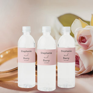 Étiquette Pour Bouteilles D'eau Mariage Minimaliste Rose Poussiéreux