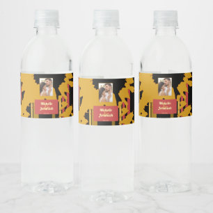 Étiquette Pour Bouteilles D'eau Mariage Moderne au Tournesol Coucher de Soleil Cor