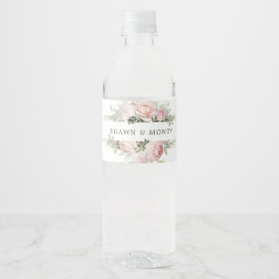 Étiquette Pour Bouteilles D'eau Mariage rose blanc