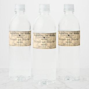 Étiquette Pour Bouteilles D'eau Mariage Rustique Chic Personnalisé Noms Classic Sc