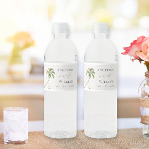 Étiquette Pour Bouteilles D'eau Mariage Tropical Palm Tree