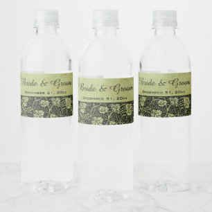 Étiquette Pour Bouteilles D'eau Mariage Vintage, Feuilles de Vigne Victoriennes