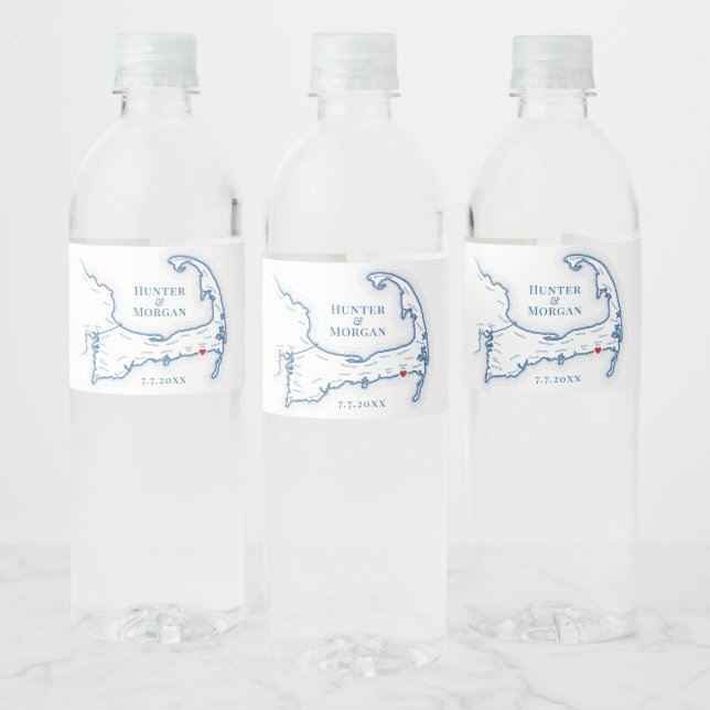 Étiquette Pour Bouteilles D'eau Mariage Wychmere Harwich Port MA (Bouteilles)