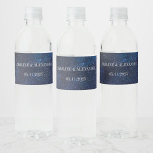 Étiquette Pour Bouteilles D'eau Marine Blue Starry Nuit Ciel Stars Cosmos Eau