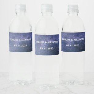 Étiquette Pour Bouteilles D'eau Marine Blue Starry Nuit Ciel Stars Cosmos Eau