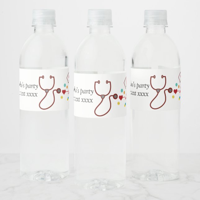 Étiquette Pour Bouteilles D'eau Médecin, Infirmière, Médicale, hôpital (Bouteilles)