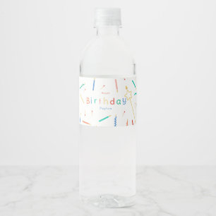 Étiquette Pour Bouteilles D'eau Mélange + Correspondance bougies Anniversaire Mode