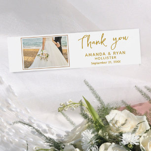 Étiquette Pour Bouteilles D'eau Merci de mariage élégant photo Script