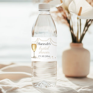 Étiquette Pour Bouteilles D'eau Merci pour le Prosecco et les perles pour la soiré