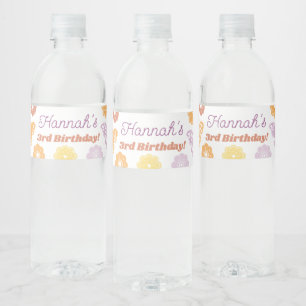 Étiquette Pour Bouteilles D'eau Merci pour un joyeux anniversaire rétro papillon