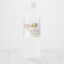 Mermaid Baby shower bouteille d'eau Rose or