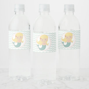 Étiquette Pour Bouteilles D'eau Mermaid premier anniversaire pastel rose Anniversa