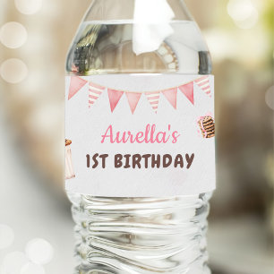 Étiquette Pour Bouteilles D'eau Milk et biscuits Fille Premier anniversaire Fête