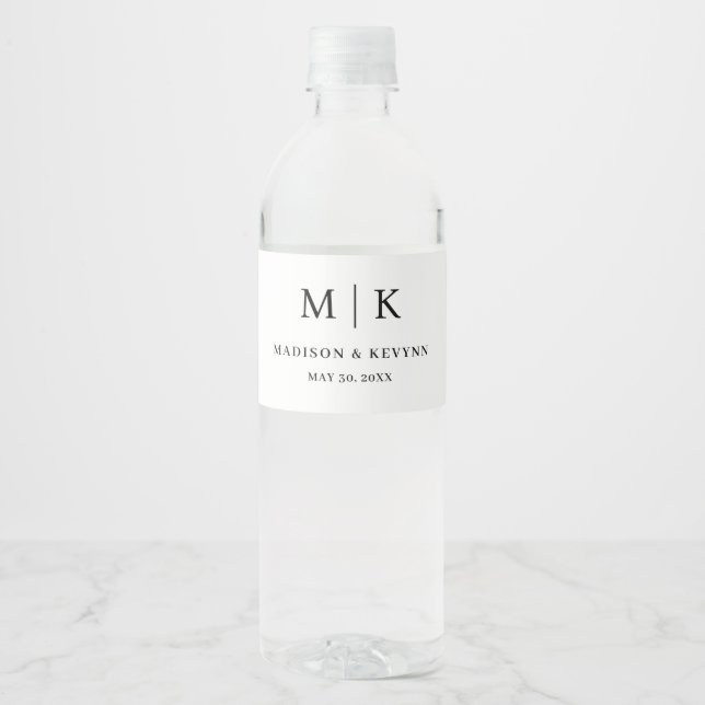 Étiquette Pour Bouteilles D'eau Minimal et chic | MARIAGE (Devant)