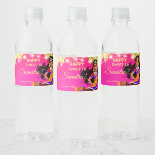 Étiquette Pour Bouteilles D'eau Modèle de fête d'anniversaire des filles de Bollyw