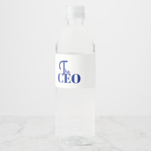 Étiquette Pour Bouteilles D'eau Moderne Minimaliste Le PDG Bleu