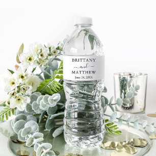 Étiquette Pour Bouteilles D'eau Moderne minimaliste Mariage simple